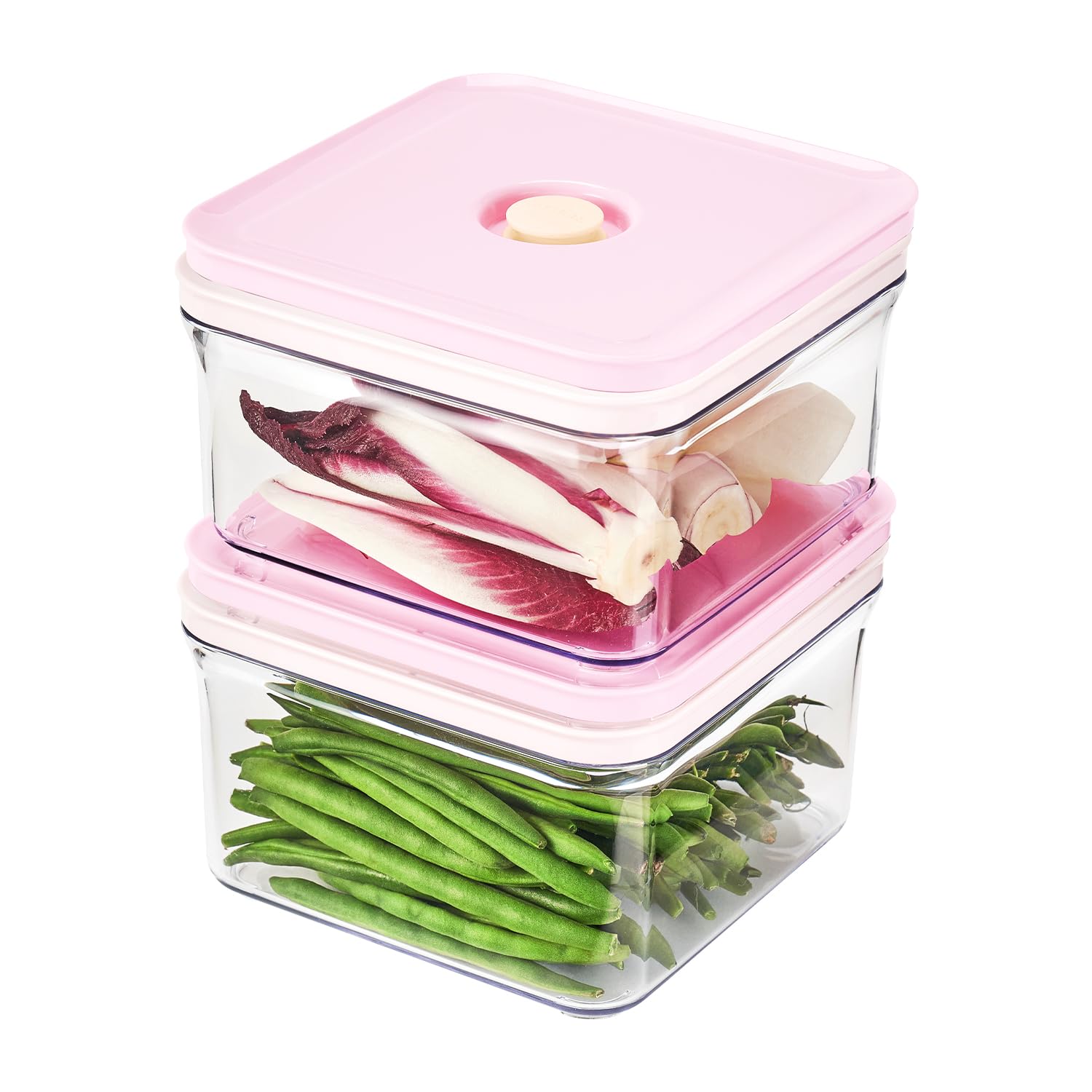 Amazon｜VAKUEN プレミアム密閉食品保存容器 ローズ (ローズ1.4LX2個